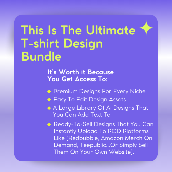 150000+ HIGH QUALITY T-SHIRT DESIGNS- PNG, Ai & SVG- MEGA BUNDLE | WITH RESALE RIGHTS