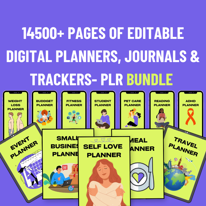 (NOW ON SALE) 14500+ PLR Editable & Ready-to-Sell Planners, Journals, And Trackers