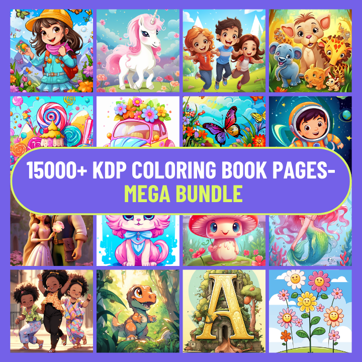(NOW ON SALE) Instant KDP Business Kit: 15000+ PLR  KDP Coloring Pages Bundle- With Resell Rights